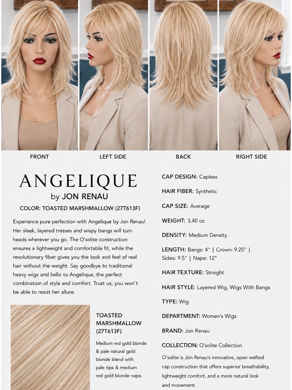 Angelique by Jon Renau in Toasted Marshmallow Blonde